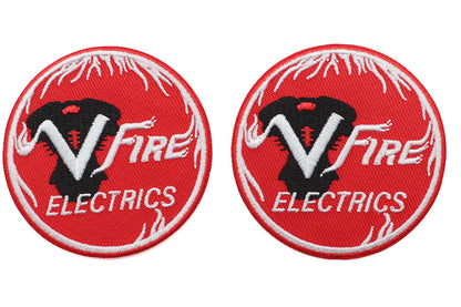 V-Twin V-Fire Patch Set - Authentic Motorcycle Embellishments for Apparel and Gear