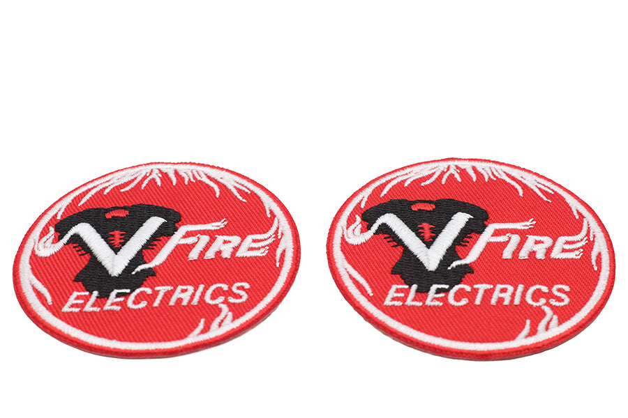 V-Twin V-Fire Patch Set - Authentic Motorcycle Embellishments for Apparel and Gear