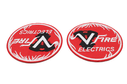V-Twin V-Fire Patch Set - Authentic Motorcycle Embellishments for Apparel and Gear