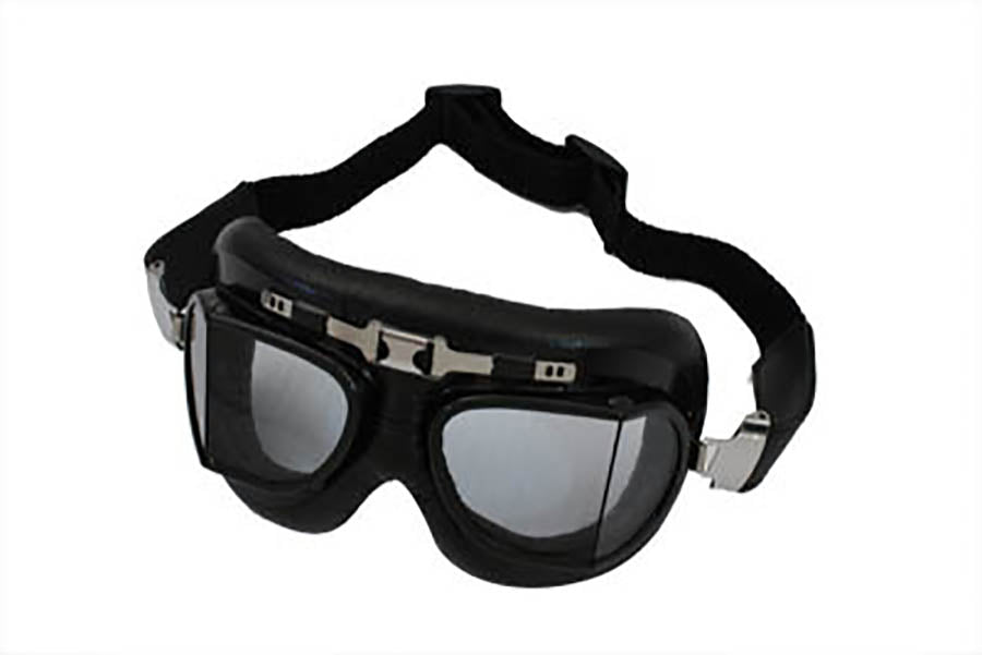 V-Twin Red Baron Road Goggles with Adjustable Elastic Strap and Split Lenses