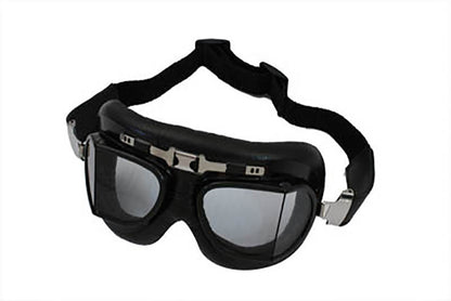 V-Twin Red Baron Road Goggles with Adjustable Elastic Strap and Split Lenses