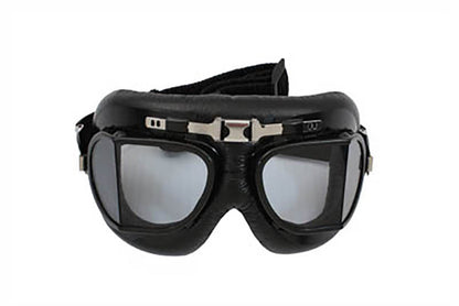 V-Twin Red Baron Road Goggles with Adjustable Elastic Strap and Split Lenses