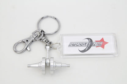 V-Twin X63-6234CK Crankshaft Design Keychain - Silver Car Keychain Accessory