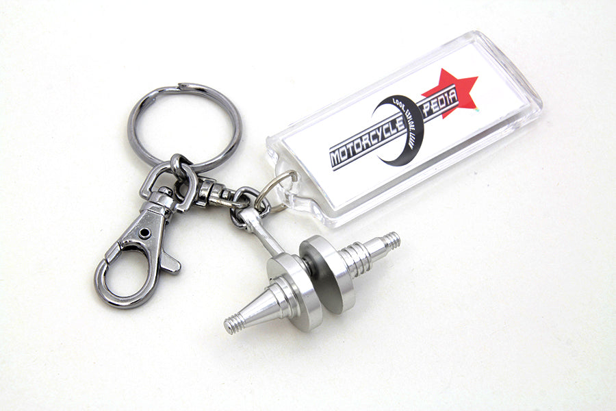 V-Twin X63-6234CK Crankshaft Design Keychain - Silver Car Keychain Accessory