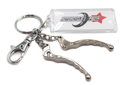 V-Twin X63-6237CK Lever Blade Design Keychain with Silver Finish