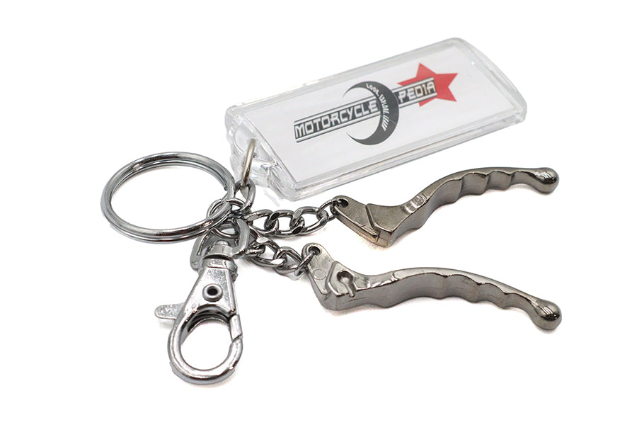 V-Twin X63-6237CK Lever Blade Design Keychain with Silver Finish