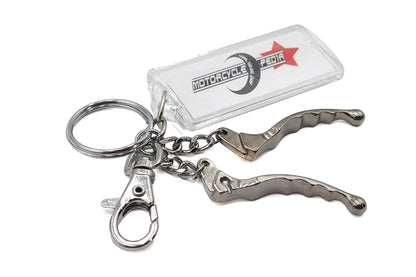 V-Twin X63-6237CK Lever Blade Design Keychain with Silver Finish