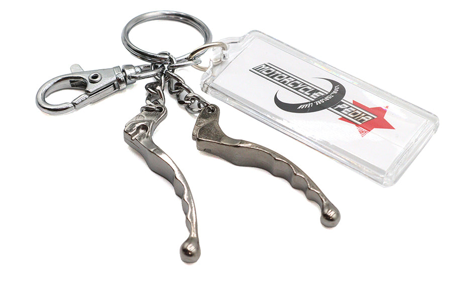 V-Twin X63-6237CK Lever Blade Design Keychain with Silver Finish