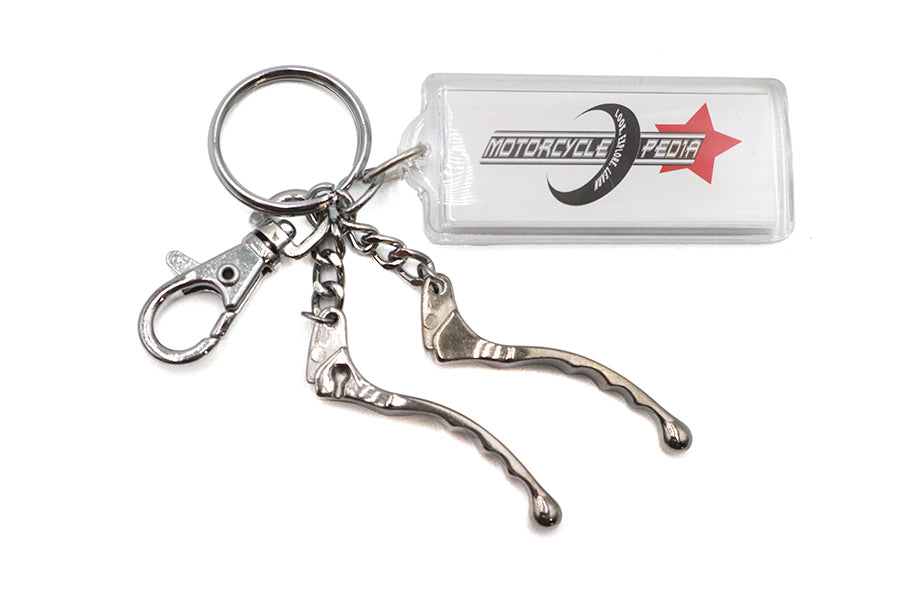 V-Twin X63-6237CK Lever Blade Design Keychain with Silver Finish