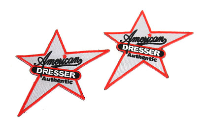 V-Twin American Dresser Logo Patch Set - Includes 2 Patches for Motorcycle Customization