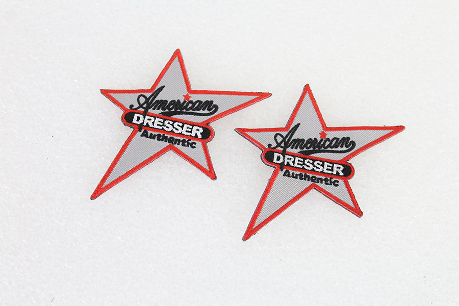 V-Twin American Dresser Logo Patch Set - Includes 2 Patches for Motorcycle Customization