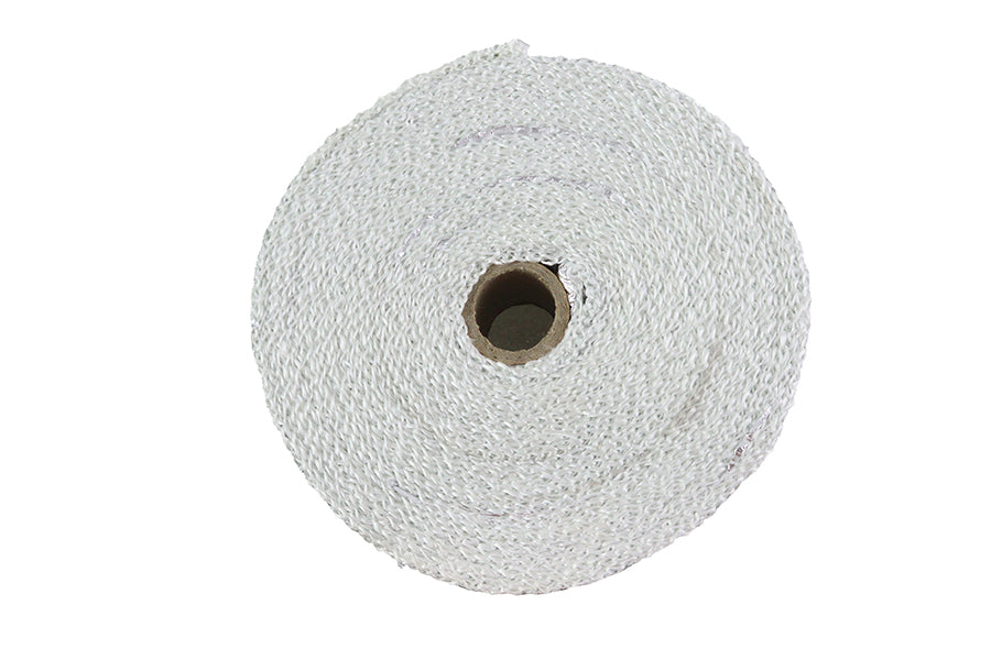 V-Twin Silver Exhaust Wrap - 25 ft x 1.5mm High-Temperature Exhaust Wrap for Motorcycles