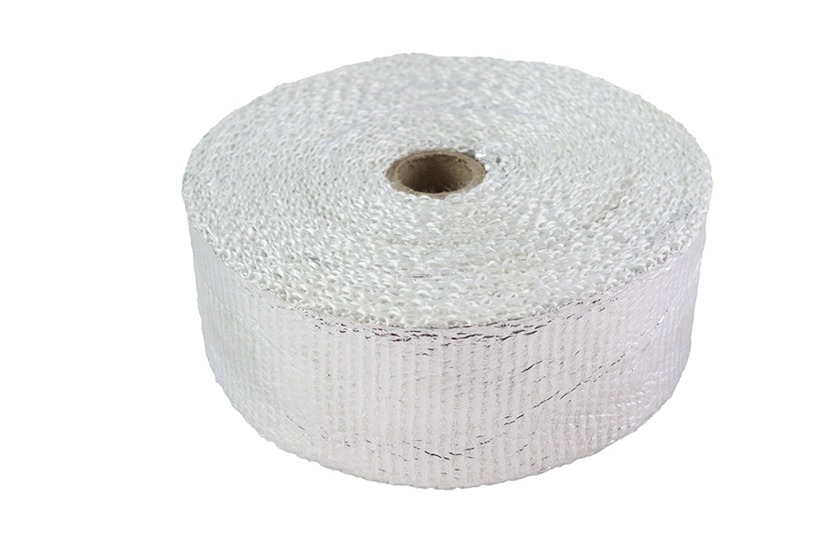 V-Twin Silver Exhaust Wrap - 25 ft x 1.5mm High-Temperature Exhaust Wrap for Motorcycles