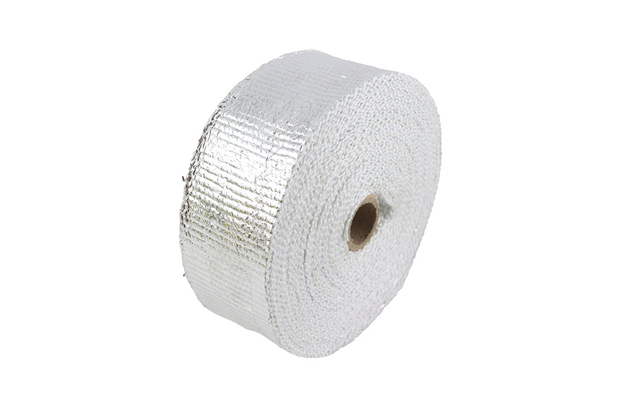 V-Twin Silver Exhaust Wrap - 25 ft x 1.5mm High-Temperature Exhaust Wrap for Motorcycles