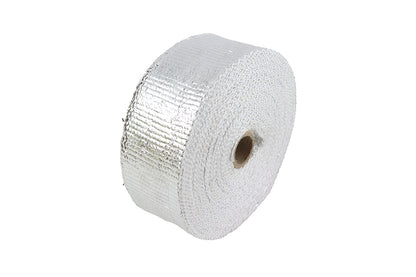 V-Twin Silver Exhaust Wrap - 25 ft x 1.5mm High-Temperature Exhaust Wrap for Motorcycles