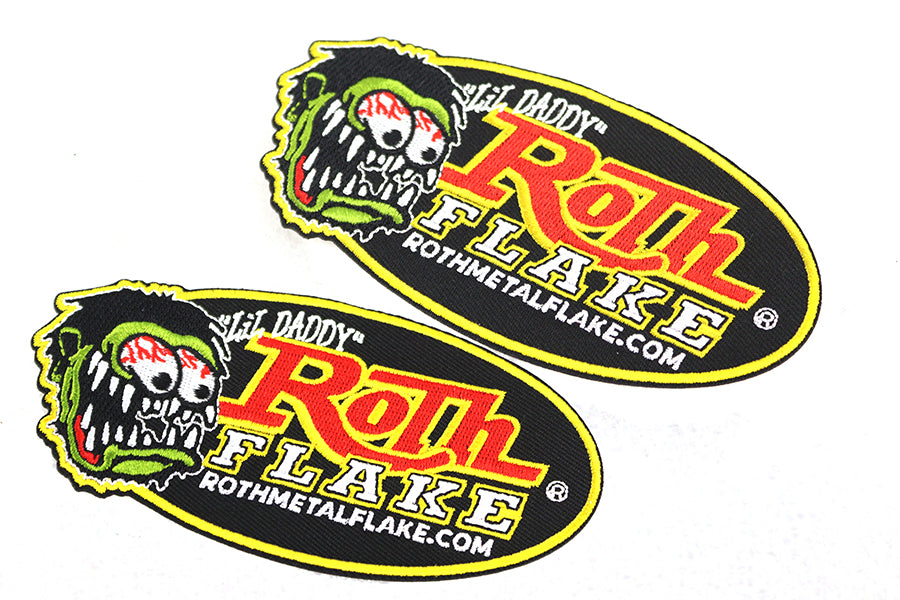V-Twin Roth Flake Patch Set - Motorcycle Embroidery Patches for Clothing and Accessories