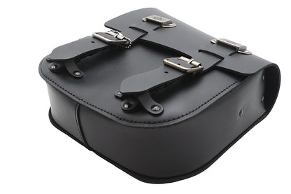 OE Black Leather Two Buckle Saddlebag for Harley Davidson FXST and FLST Models – 450 C.I. Capacity