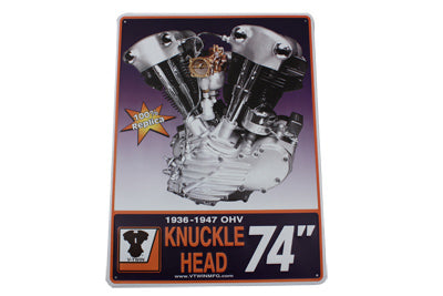 V-Twin Knucklehead Engine Plaque - 18 x 24 Inches for Harley Davidson Customization