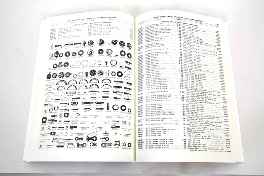 V-Twin 1930-1940 Big Twin Spare Parts Book for Harley Davidson VL and EL Models