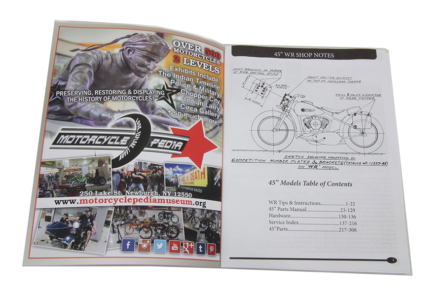 V-Twin 45 W-WL-WR-G Parts Manual for Harley Davidson W Series