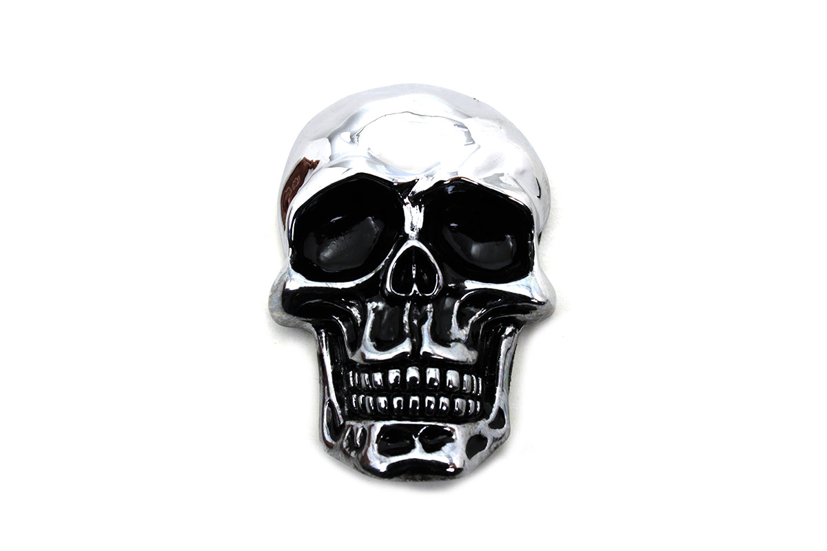 V-Twin Pewter Skull Emblem Part Number 14-0718 - Stylish Motorcycle Accessory