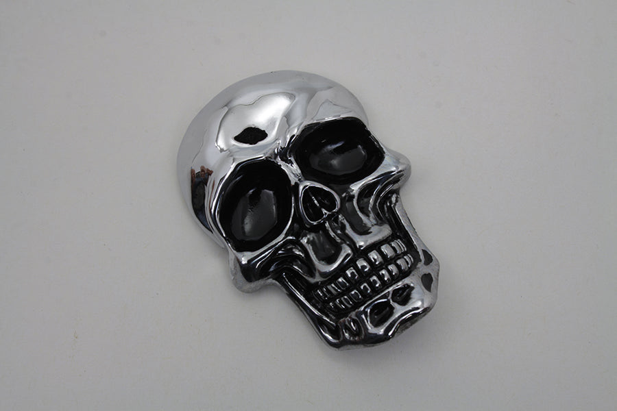 V-Twin Pewter Skull Emblem Part Number 14-0718 - Stylish Motorcycle Accessory