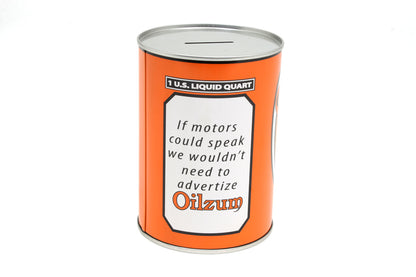 V-Twin Oilzum Oil Can Coin Bank Set - Classic Motorcycle Style with 6 Can Collection