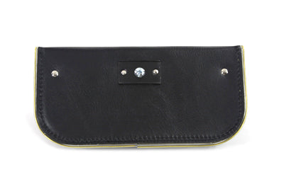 V-Twin Black Windshield Pouch with Gold Edge Trim for Harley Davidson FL Models