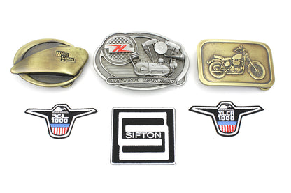 V-Twin XL Motorcycle Gift Set with 6 Iron-On Patches and Accessory Items