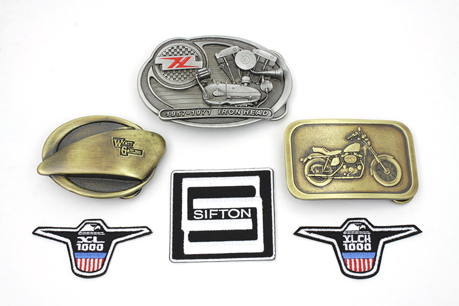 V-Twin XL Motorcycle Gift Set with 6 Iron-On Patches and Accessory Items