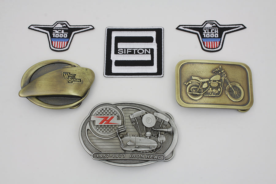 V-Twin XL Motorcycle Gift Set with 6 Iron-On Patches and Accessory Items