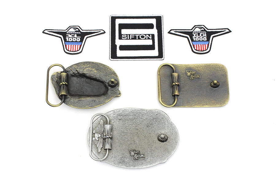 V-Twin XL Motorcycle Gift Set with 6 Iron-On Patches and Accessory Items