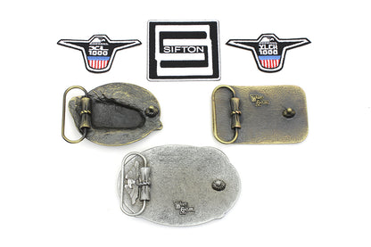 V-Twin XL Motorcycle Gift Set with 6 Iron-On Patches and Accessory Items