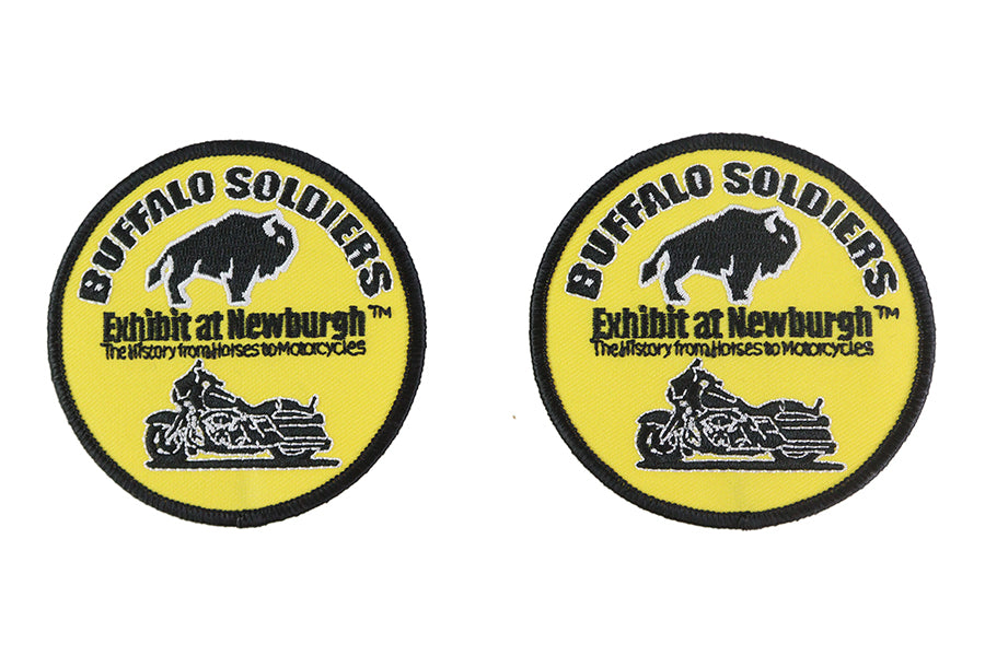 V-Twin Buffalo Soldiers Patch Pair – Durable Iron-On Embroidery for Motorcycle Gear and Apparel