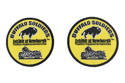 V-Twin Buffalo Soldiers Patch Pair – Durable Iron-On Embroidery for Motorcycle Gear and Apparel