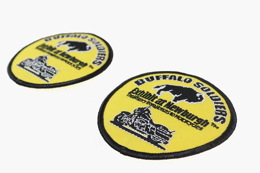 V-Twin Buffalo Soldiers Patch Pair – Durable Iron-On Embroidery for Motorcycle Gear and Apparel