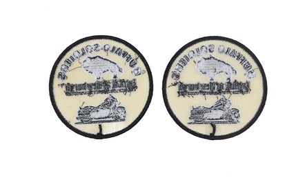 V-Twin Buffalo Soldiers Patch Pair – Durable Iron-On Embroidery for Motorcycle Gear and Apparel