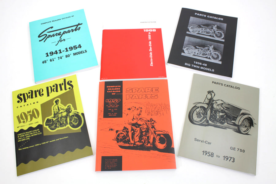V-Twin Factory Parts Book Set for Harley Davidson 1936-1945 EL Models