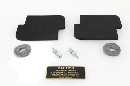V-Twin Battery Caution Tag & Terminal Kit Brass - Part #63649 for Harley Davidson WL (1929-1938)