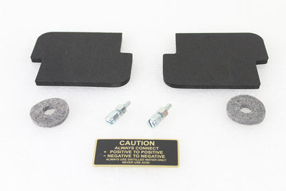 V-Twin Battery Caution Tag & Terminal Kit Brass - Part #63649 for Harley Davidson WL (1929-1938)
