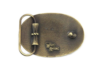 V-Twin Motorcyclepedia Board Track Belt Buckle - Retro 1980s & 1990s Style with Pewter Finish