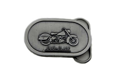 V-Twin Duo Glide Belt Buckle - Retro 1980s and 1990s Style Accessory