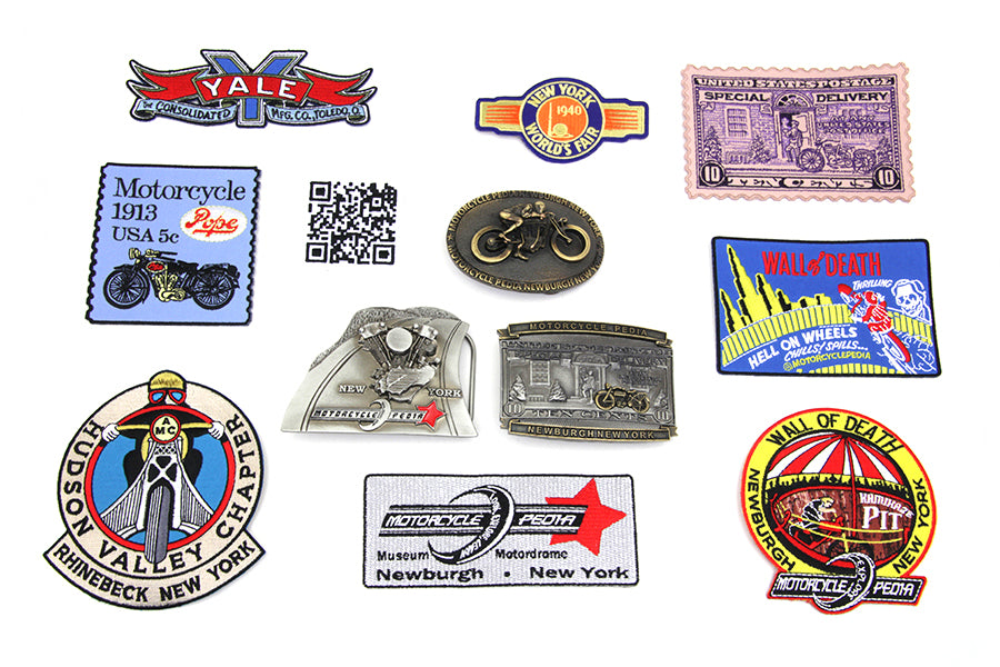 V-Twin 48-0827 Reproduction Motorcycle Belt Buckle Set and Patches
