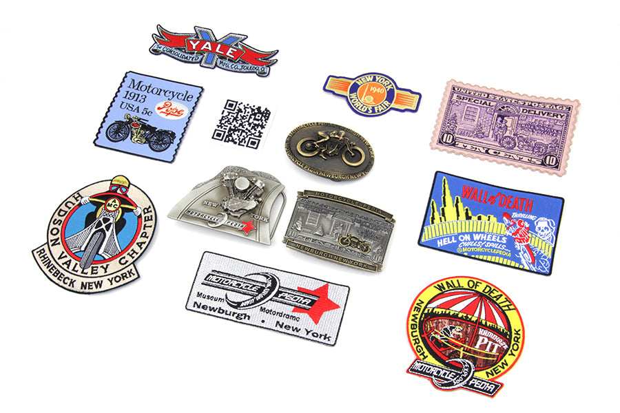 V-Twin 48-0827 Reproduction Motorcycle Belt Buckle Set and Patches