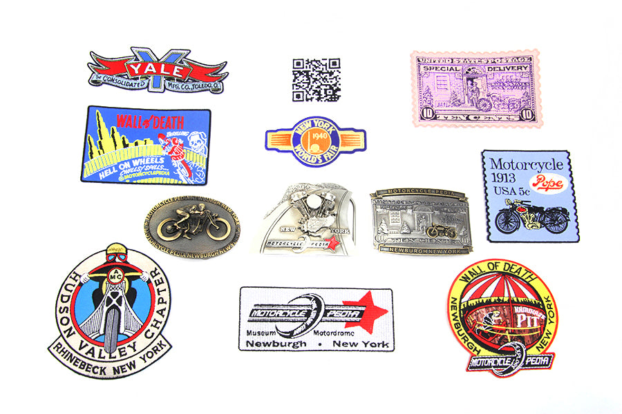 V-Twin 48-0827 Reproduction Motorcycle Belt Buckle Set and Patches