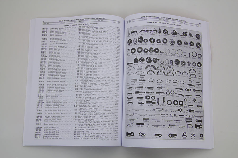 V-Twin 1930-1936 VL and 1936-1941 Overhead Valve Parts Book