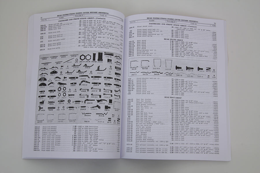 V-Twin 1930-1936 VL and 1936-1941 Overhead Valve Parts Book