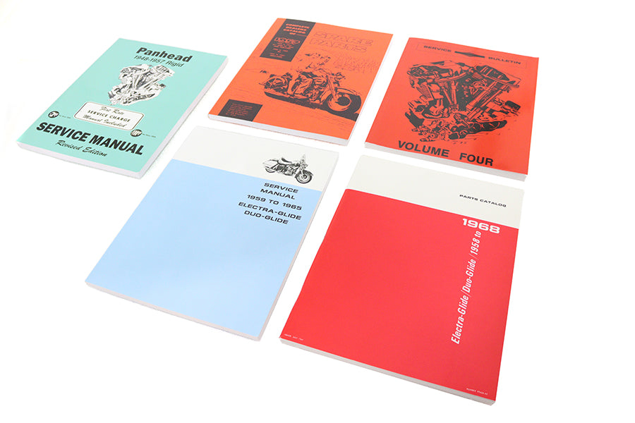 V-Twin Panhead and Shovelhead Parts and Service 5 Piece Manual Set