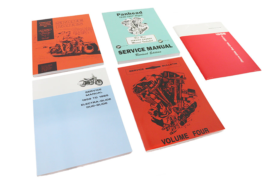 V-Twin Panhead and Shovelhead Parts and Service 5 Piece Manual Set