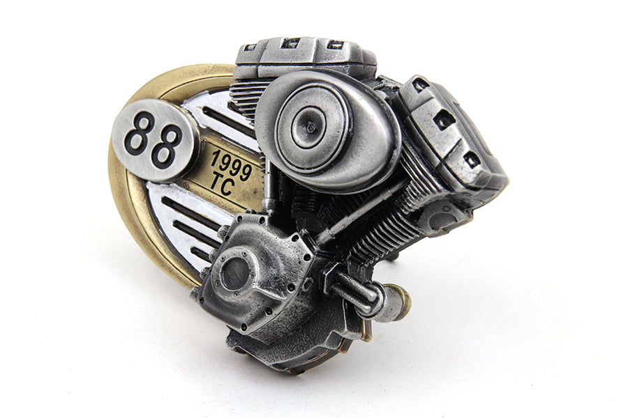 V-Twin 1999 88 Inch Engine Belt Buckle with Display Kickstand